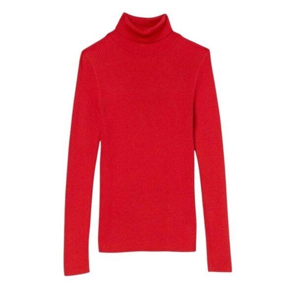 Amazon Essentials Women's Cherry Red Slim Fit Turtleneck Sweater SIZE-XL - Picture 1 of 8